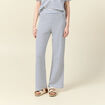 Pantalon large en maille ecru femme