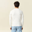 Pull col rond manches longues ecru homme