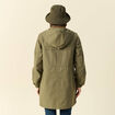 Parka longue &agrave; capuche vert kaki femme