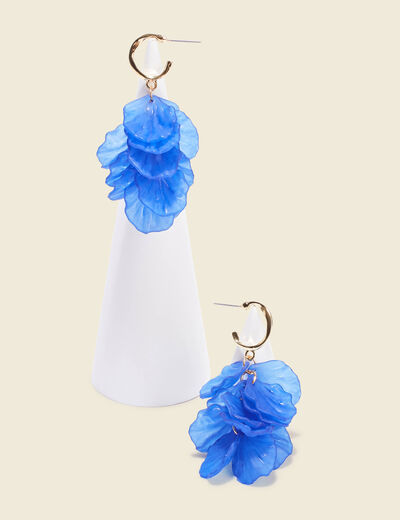 Boucles d'oreilles pendantes bleu electrique femme