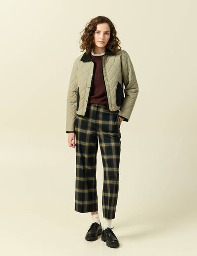 Pull 2 en 1 col rond manches longues marron femme