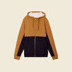 Gilet zippé doublé à capuche camel homme