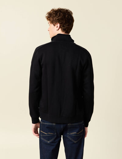 Gilet manches longues zippé noir homme