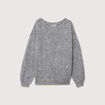 Pull droit col bateau manches longues gris femme