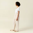 Pantalon large à pinces sable femme