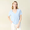 T-shirt manches courtes bleu clair femme