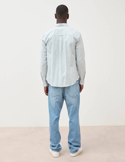 Chemise manches longues col am&eacute;ricain vert clair homme