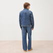 Veste droite en coton col classique denim stone homme