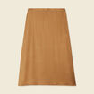Jupe midi droite satin marron clair femme