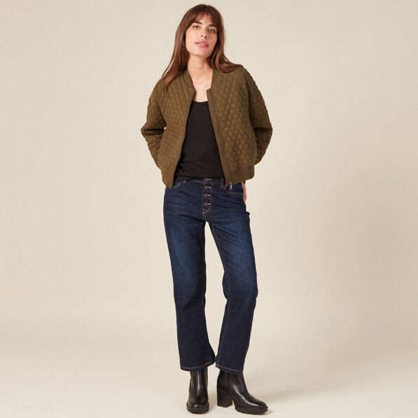 Gilet bomber matelassé vert kaki femme