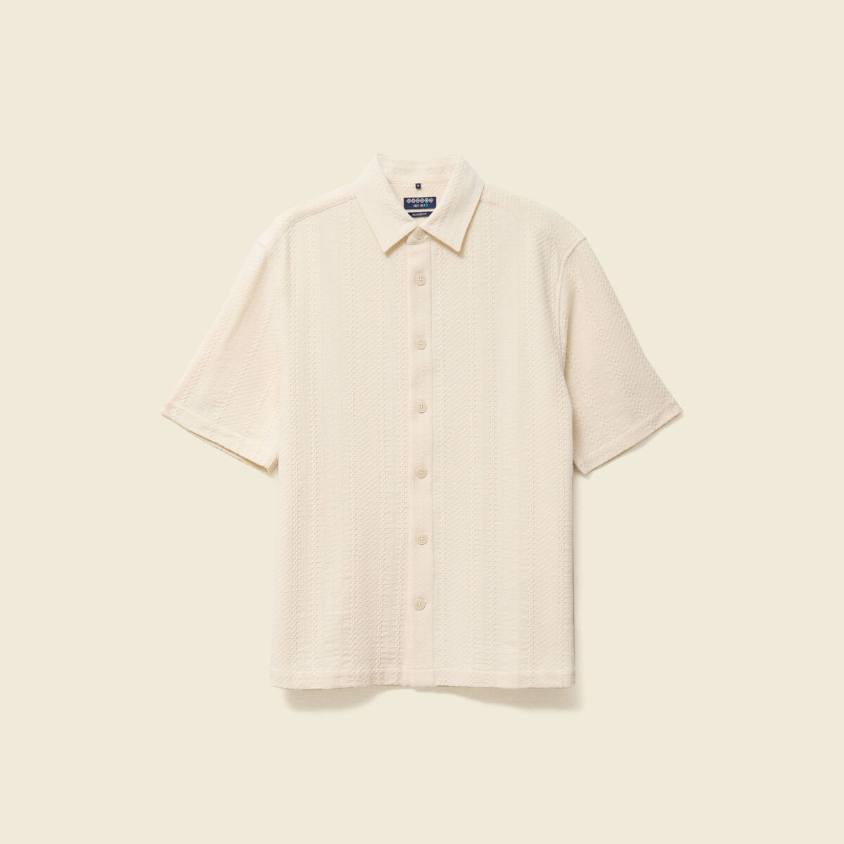Chemise boyfriend manches courtes ecru homme