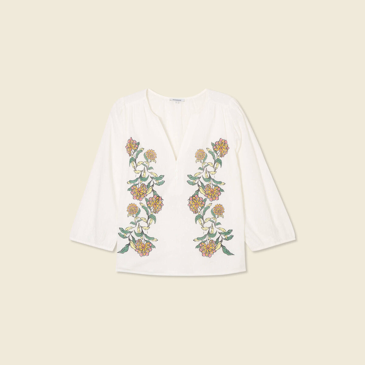 Blouse manches 3/4 blanc femme