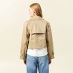 Trench court fluide beige femme
