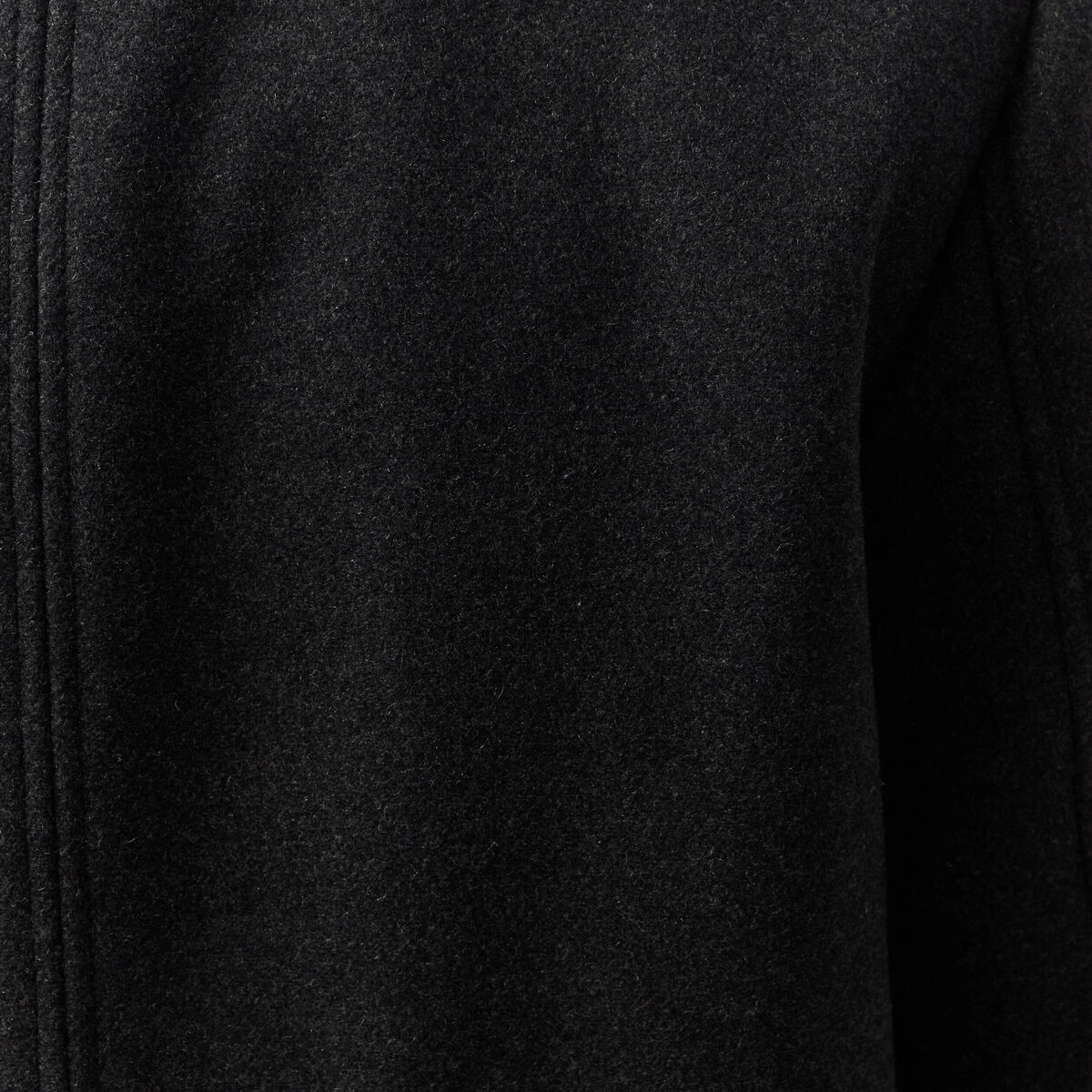 Manteau droit court col montant gris fonc&eacute; homme