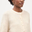 Gilet manches longues col rond beige femme