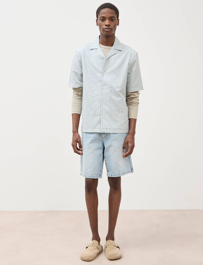 Chemise boyfriend manches courtes vert clair homme