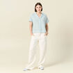Chemise manches courtes bleu femme