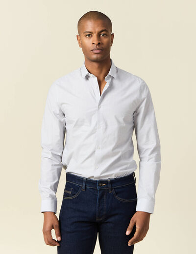 Chemise manches longues blanc homme