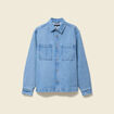 Surchemise en jeans coton coupe droite denim bleach homme
