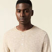 T-shirt en coton manches longues vert kaki homme