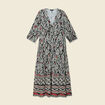 Robe longue évasée noir femme