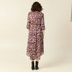 Robe longue évasée fluide marron femme