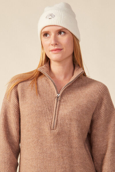 Robe pull éco-responsable sable femme