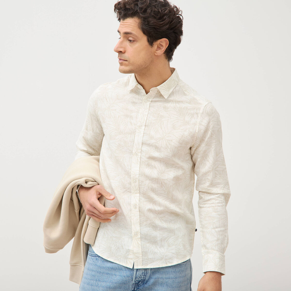 Chemise manches longues blanc homme