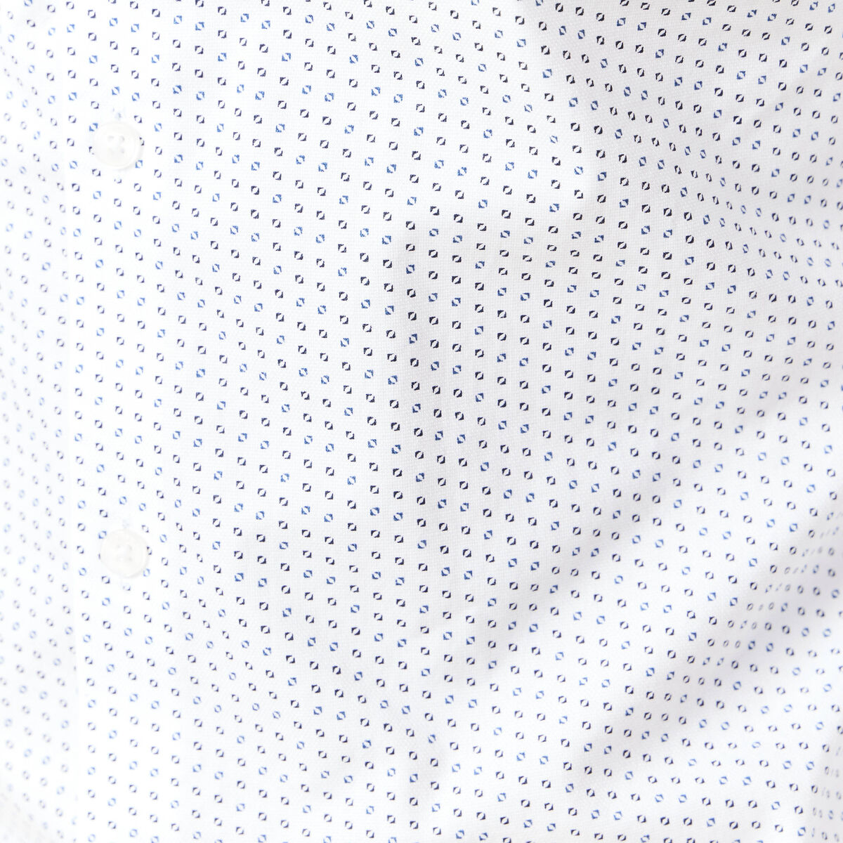 Chemise cintr&eacute;e en coton manches longues blanc homme