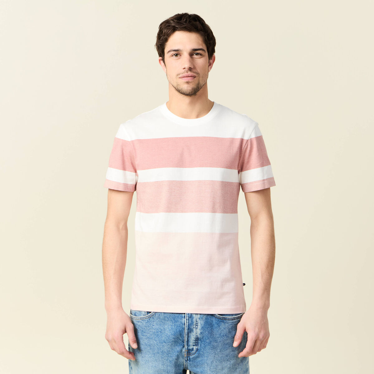 T-shirt manches courtes rose pastel homme