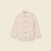 Manteau surchemise droit creme femme