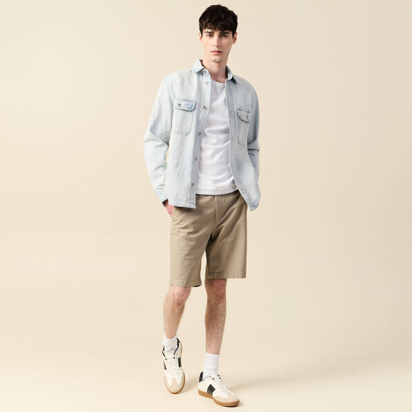 Bermuda droit chino ceinture sable homme