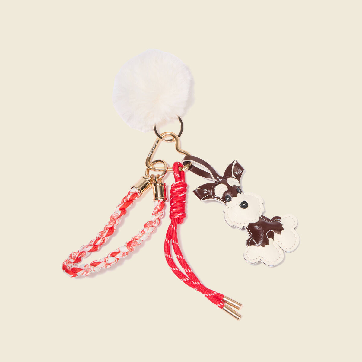 Porte-cl&eacute;s avec mousqueton rouge femme