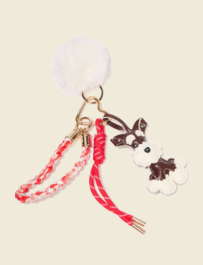 Porte-cl&eacute;s avec mousqueton rouge femme