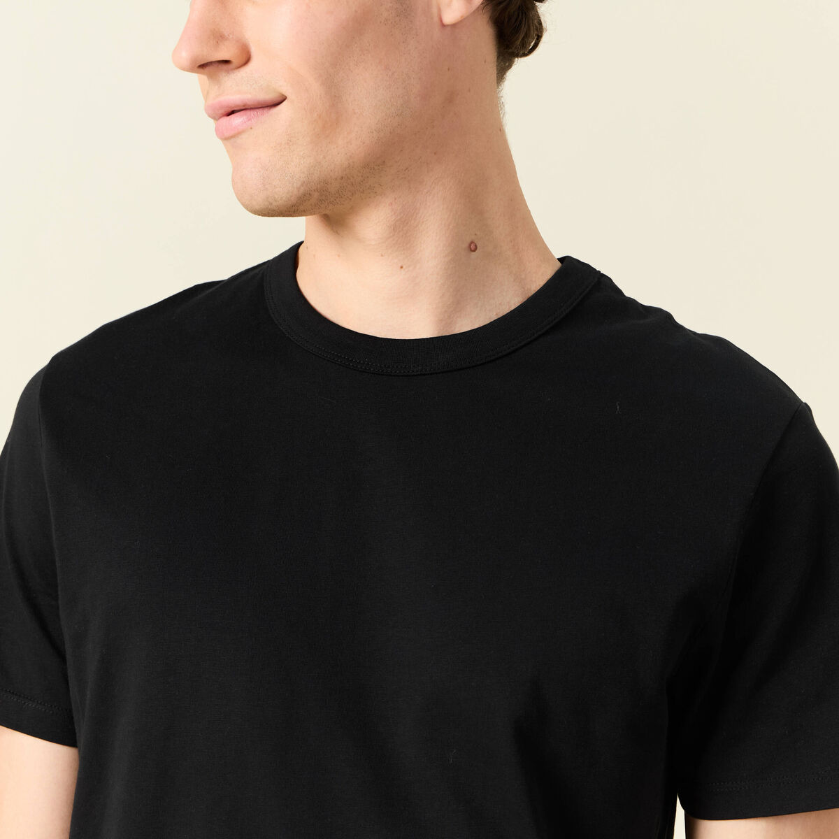 T-shirt en coton manches courtes noir homme