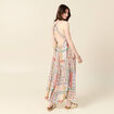 Robe longue évasée fluide blanc femme
