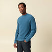Pull col rond manches longues en coton bleu gris homme