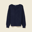 Pull manches longues bleu marine femme