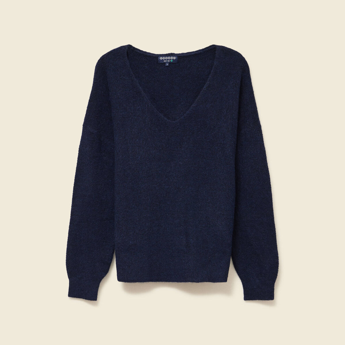 Pull manches longues bleu marine femme