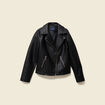 Blouson biker simili cuir noir femme