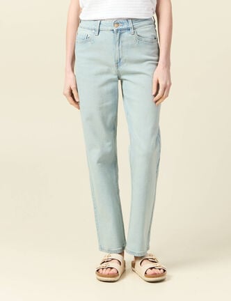 Jeans droit 7/8ème denim baby bleu femme