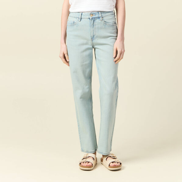 Jeans droit 7/8ème denim baby bleu femme