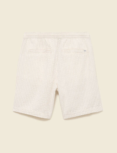 Bermuda coupe droite beige homme