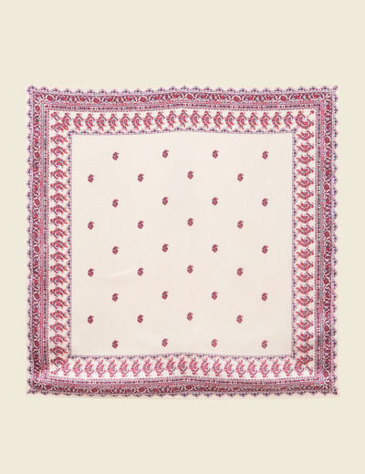 Foulard satin&eacute; ecru femme