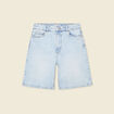 Bermuda droit en jean denim snow bleu femme