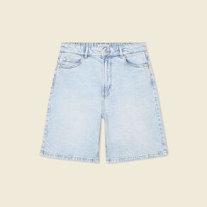 bermuda droit en jean denim snow bleu femme Bermuda droit en jean denim snow bleu femme
