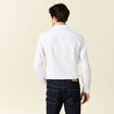 Chemise cintr&eacute;e en coton manches longues blanc homme