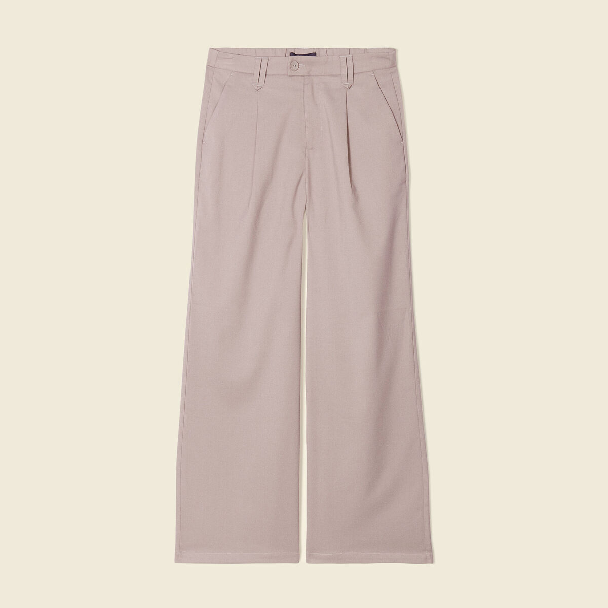 Pantalon large avec pinces gris femme