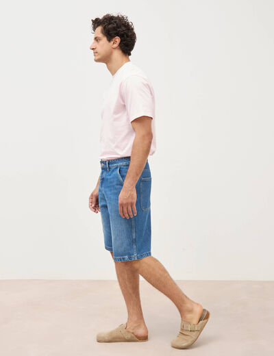 Bermuda en jean coton denim stone homme