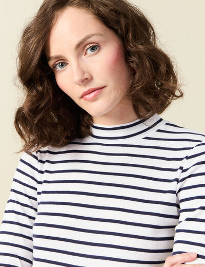 T-shirt manches longues ecru femme